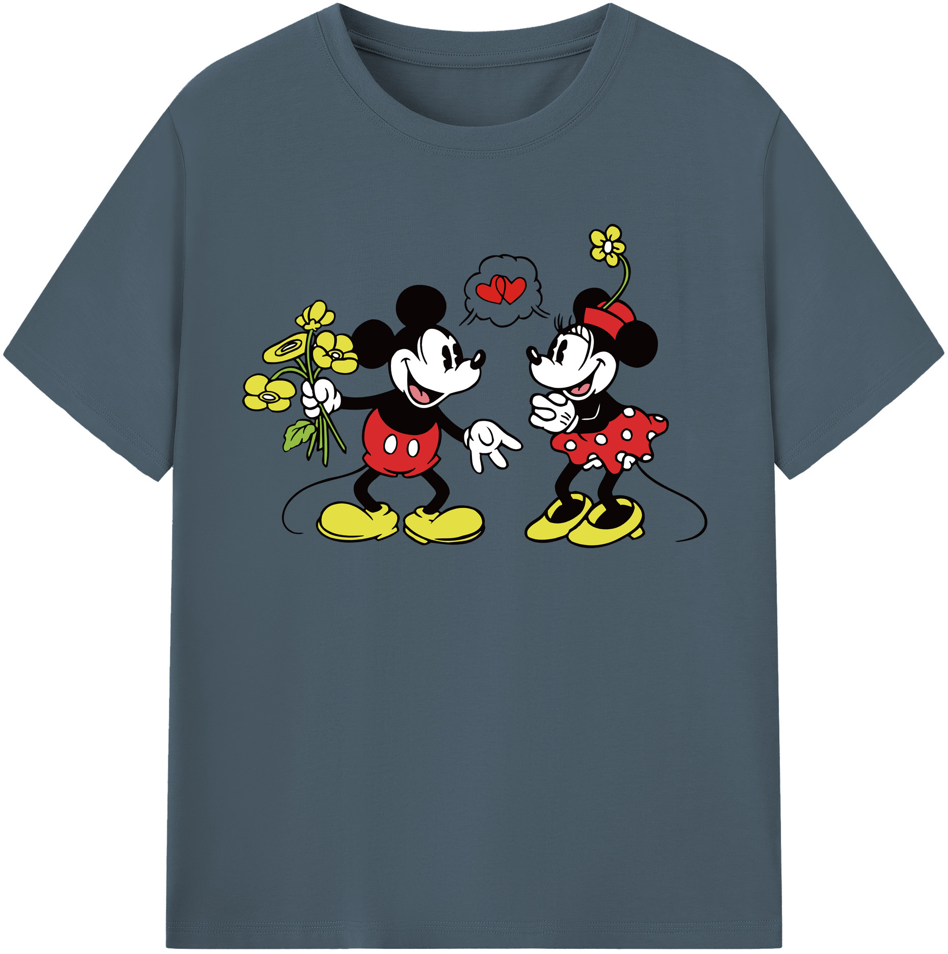 （画像用） ミッキーマウス Mickey Mouse 綿100％半袖Tシャツ（フロントプリント）